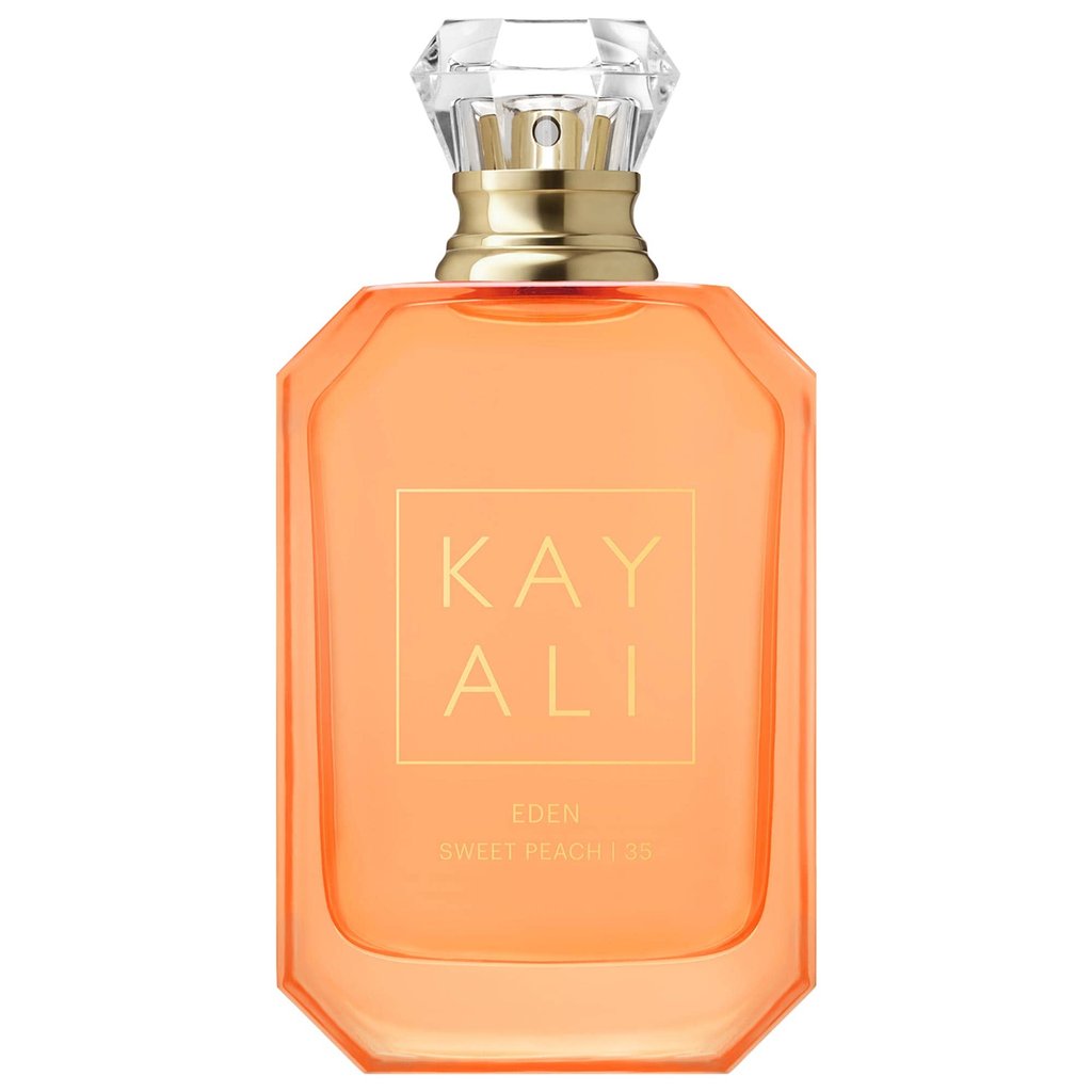 KAYALI Eden Sweet Peach 35 eau de parfum in the peach diamond bottle